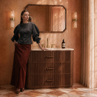 Savoy Vanity Unit & Stone Basin 1200mm Walnut